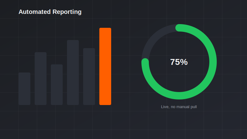 Automated live reporting dashboard replacing manual data pulls