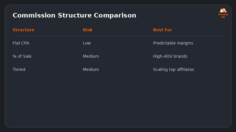 Screenshot showing an example step from the Best affiliate marketing for e-commerce agency near me process, commission structure comparison