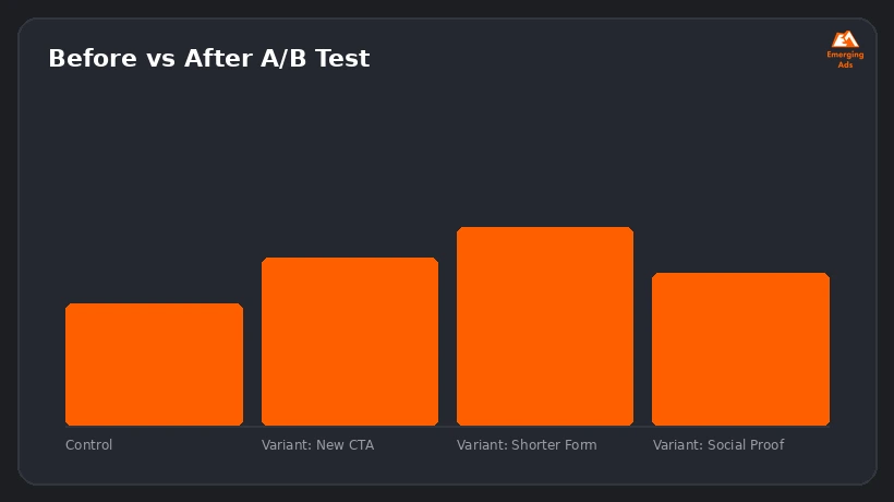 Screenshot showing an example step from the What is CRO and how does it work process, before and after conversion rate comparison