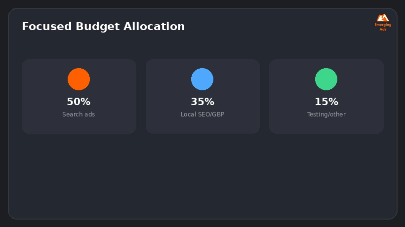 Stat cards showing recommended budget allocation for a focused digital marketing strategy in Gurgaon