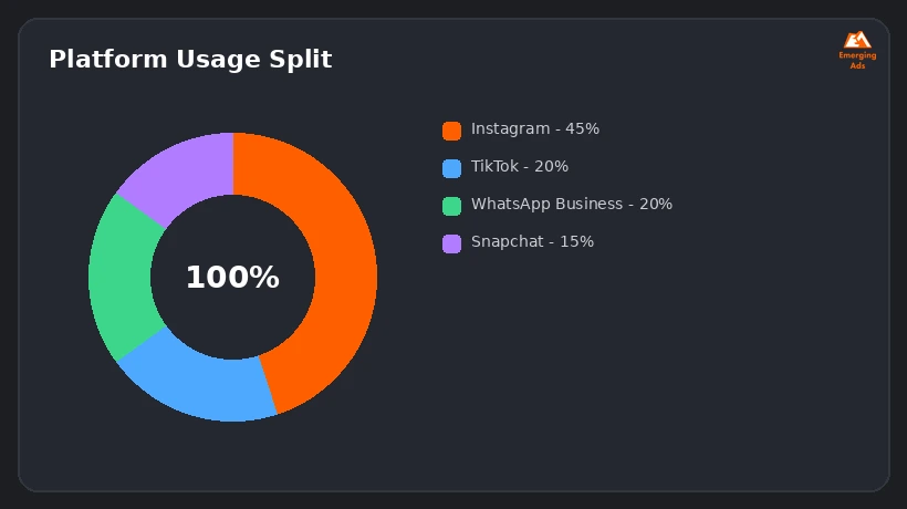 Donut chart showing social media platform usage distribution for Omani small businesses