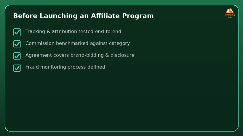 Checklist for launching an affiliate program