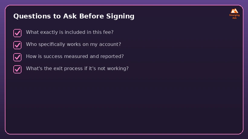 Checklist of questions to ask a digital marketing agency before signing