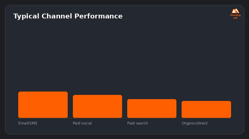 Screenshot showing an example step from the Black Friday marketing strategy checklist 2026 process, typical channel performance
