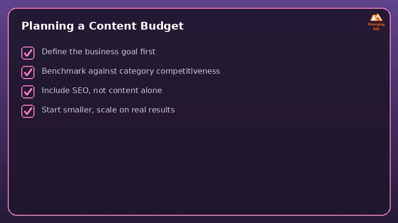 Checklist for planning a content marketing budget