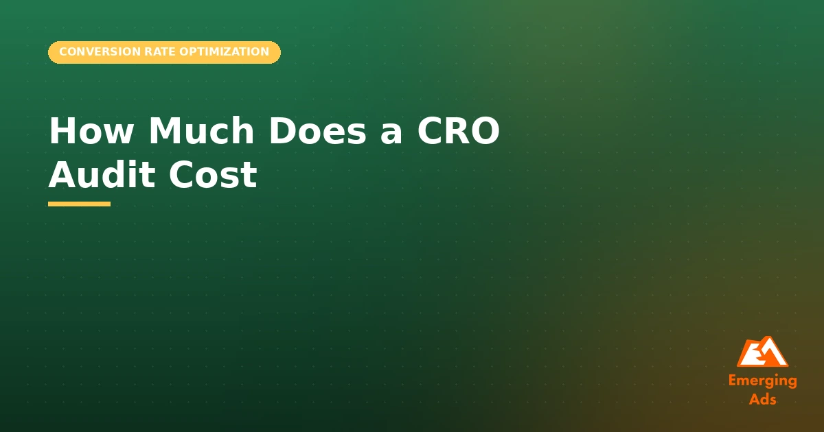 How much does a CRO audit cost, illustrated guide from EmergingAds