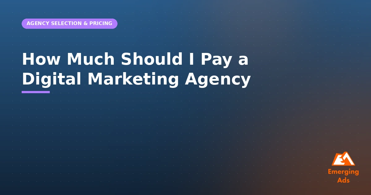 How much should I pay a digital marketing agency, illustrated guide from EmergingAds