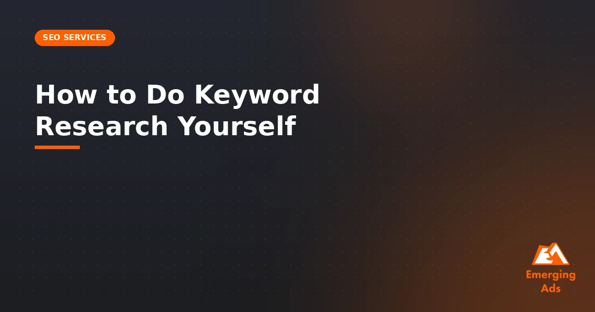 How to do keyword research yourself - illustration for EmergingAds SEO Services blog post